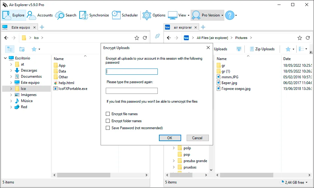 Encrypt Sensitive Files Before Uploading with Air Explorer