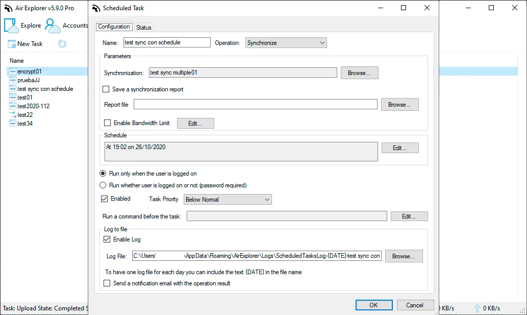 Task Scheduler: Set recurring synchronizations between an FTP development server and a local backup drive.